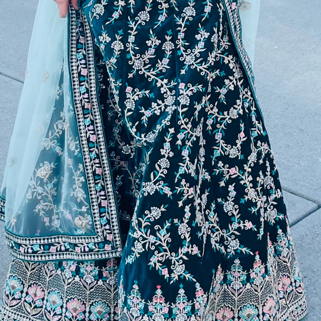 Elegant Black And White Ethnic Wedding Dress